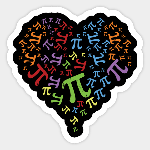 Heart Pi Day Funny Graphic Math Teacher for Women Kids Men Sticker by KRMOSH